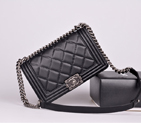 2014 Chanel Le Boy Flap Shoulder Bag Original Leather A92105 in Black A92105