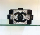 2014 Chanel Lego Clutch true snakeskin A2367 with white A2367