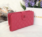 2014 Chanel Matelasse Bi-Fold Wallet Sheepskin Leather C0016 in Rose C0016