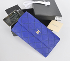 2014 Chanel Matelasse Bi-Fold wallets Original Elephant pattern Leather C9556 Blue C9556