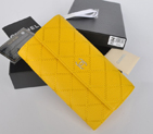 2014 Chanel Matelasse Bi-Fold wallets Original Elephant pattern Leather C9556 Yellow C9556
