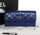2014 Chanel Matelasse Bi-Fold wallets Original Leather A68608 Blue A68608
