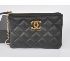 2014 Chanel Matelasse Zip Around Wallet Original Leather A219011 Black A219011