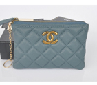 2014 Chanel Matelasse Zip Around Wallet Original Leather A219011 Light Blue A219011