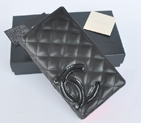 2014 Chanel Original Leather Black CC Logo Bi-Fold Wallet A26717 Black A26717