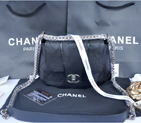 2014 Chanel Shoulder Bag Calfskin Leather A94741 Black A94741