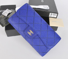 2014 Chanel Tri-Fold Wallet in Original Elephant pattern Leather C9557 Blue C9557