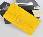 2014 Chanel Tri-Fold Wallet in Original Elephant pattern Leather C9557 Yellow C9557