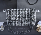 2014 Chanel Tweed Classic Flap Bag 1112 Black 1112
