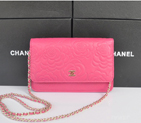2014 Chanel WOC mini bags Original Camellia Leather A93301 Peach A93301
