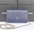 2014 Chanel WOC mini bags Original Camellia Leather A93301 Royal A93301