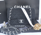 2014 Chanel mini Classic Flap Bag Denim Fabric CF69900 Black A69900