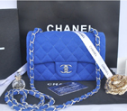 2014 Chanel mini Classic Flap Bag Denim Fabric CF69900 Blue A69900