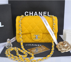 2014 Chanel mini Classic Flap Bag Denim Fabric CF69900 Yellow A69900