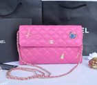 2014 Chanel plaid butterfly flap bag A668389 in Pink A668389