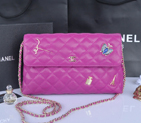 2014 Chanel plaid butterfly flap bag A668389 in Purple A668389