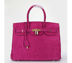 2014 Hermes Birkin 35CM Tote Bag Purpurin Nubuck Leather H35 Gold hardware H35