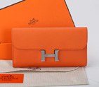 2014 Hermes Constance Long Wallets Original Calfskin Leather A909 Orange A909