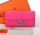 2014 Hermes Constance Long Wallets Original Calfskin Leather A909 Peach A909