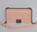 2014 Le Boy Chanel A90191 Pink Flap Shoulder Bag in Patent Leather A90191