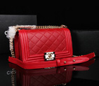 2014 Le Boy Chanel Flap Shoulder Bag Original Calf Leather A67086 Red A67086