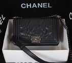 2014 Le Boy Chanel Flap Shoulder Bag Original Lambskin Leather A6751 Black A6751