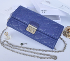 2014 Miss Dior Original leather wallet 3401 in Royalblue 3401