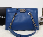 2014 Newest Boy Chanel Shoulder Bag Nappa Leather A4046 Royalblue A4046