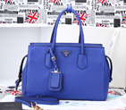 2014 PRADA Grainy Leather Tote Bag BN2767 Blue BN2767