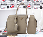 2014 PRADA Grainy Leather Tote Bag BN2767 Gray BN2767