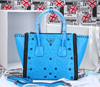 2014 Prada BN2619E Original Saffiano Leather Tote Bag in Blue BN2619E