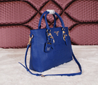 2014 Prada Calfskin Leather Tote Bag BN2645 Blue BN2645