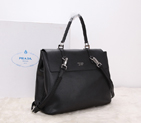 2014 Prada Calfskin Leather Tote Bag BN2789 Black BN2789