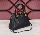 2014 Prada Grainy Leather Top Handle Bags BL1903 Black BL1903