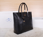 2014 Prada Original Leather Tote Bag BN2773 Black BN2773