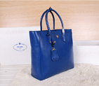 2014 Prada Original Leather Tote Bag BN2773 Blue BN2773