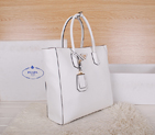 2014 Prada Original Leather Tote Bag BN2773 White BN2773