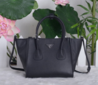 2014 Prada Original Leather Tote Bags BN2625 Black BN2625
