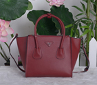 2014 Prada Original Leather Tote Bags BN2625 Burgundy BN2625