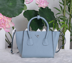 2014 Prada Original Leather Tote Bags BN2625 Skyblue BN2625