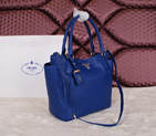 2014 Prada Vitello Daino Tote Bags Grainy Leather BR2435 Blue BR2435