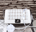 2015 Boy Chanel Fabric Flap Shoulder Bag A67086 White A68036