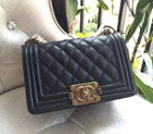 2015 Boy Chanel Flap Shoulder Bag Original Caviar Leather A67085 Black A67085
