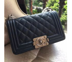 2015 Boy Chanel Flap Shoulder Bag Original Caviar Leather A67085 DarkBlue A67085