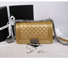 2015 Boy Chanel Flap Shoulder Bag Original leather A67086 Gold with Silver A67086