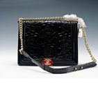 2015 Boy Chanel Flap Shoulder Bag in Patent Leather A6854 Black A6854