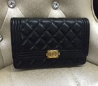 2015 Boy Chanel WOC mini Flap Bag Black Original Caviar leather A80287 A80287