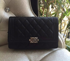2015 Boy Chanel WOC mini Flap Bag Black Original Caviar leather A80287 A80287