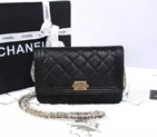 2015 Boy Chanel mini Flap Bag Black Original Caviar leather A33808 Gold A33808