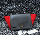 2015 Celine Trapeze Bag Original Leather C3345 Grey&Black&Red C3345